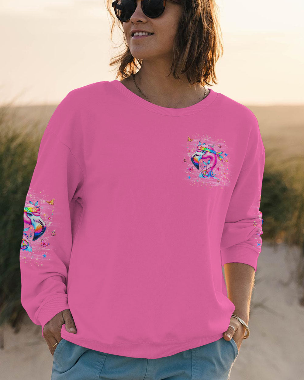 AT MY AGE I'VE SEEN IT ALL FLAMINGO ALL OVER PRINT - YHHG0107244