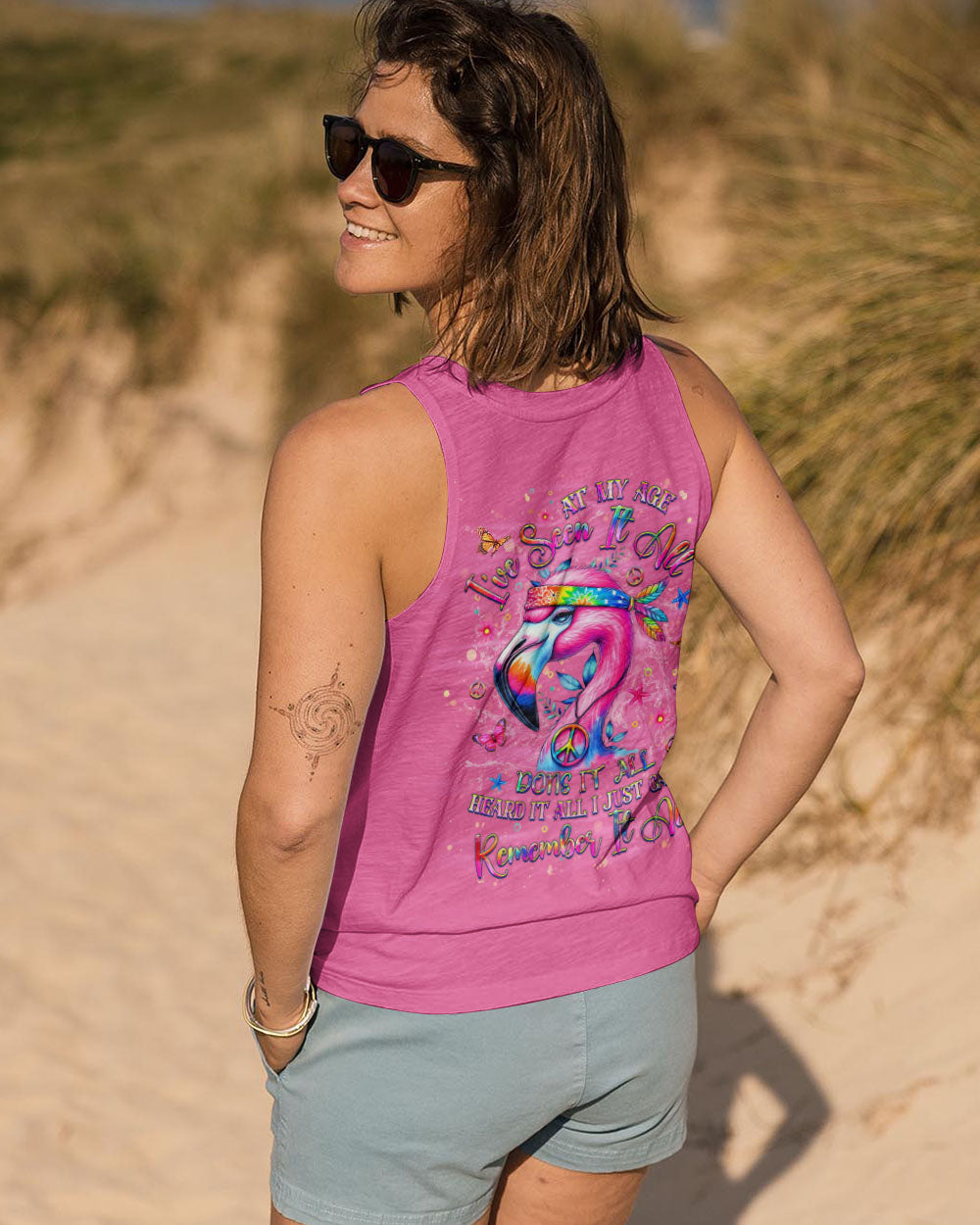 AT MY AGE I'VE SEEN IT ALL FLAMINGO ALL OVER PRINT - YHHG0107244