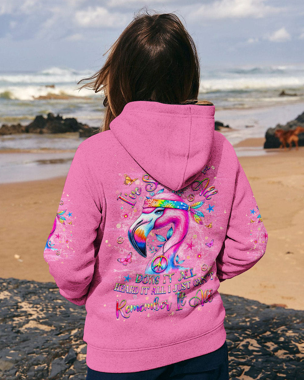 AT MY AGE I'VE SEEN IT ALL FLAMINGO ALL OVER PRINT - YHHG0107244
