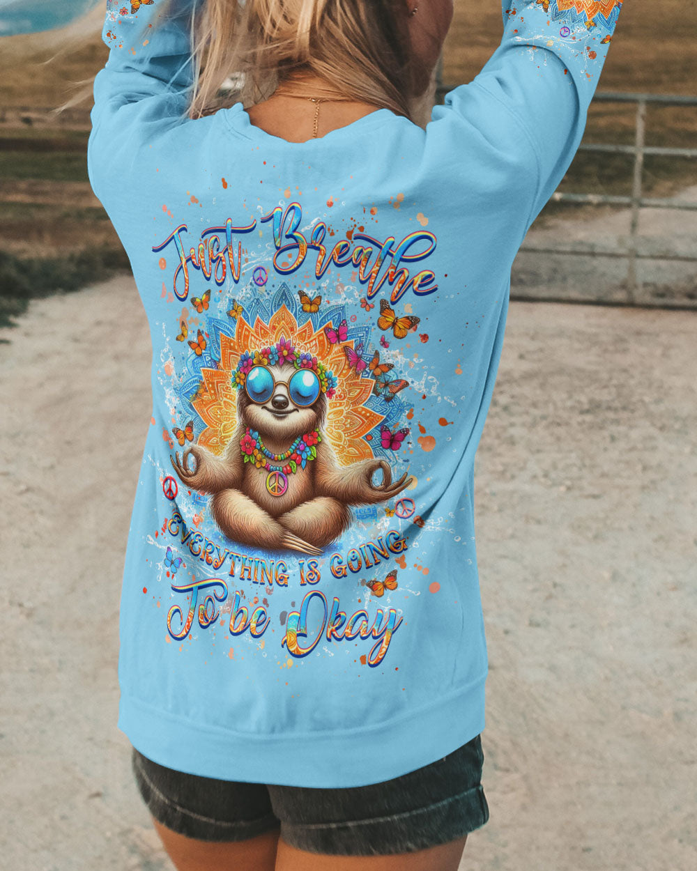 JUST BREATHE SLOTH ALL OVER PRINT - YHHG0108243