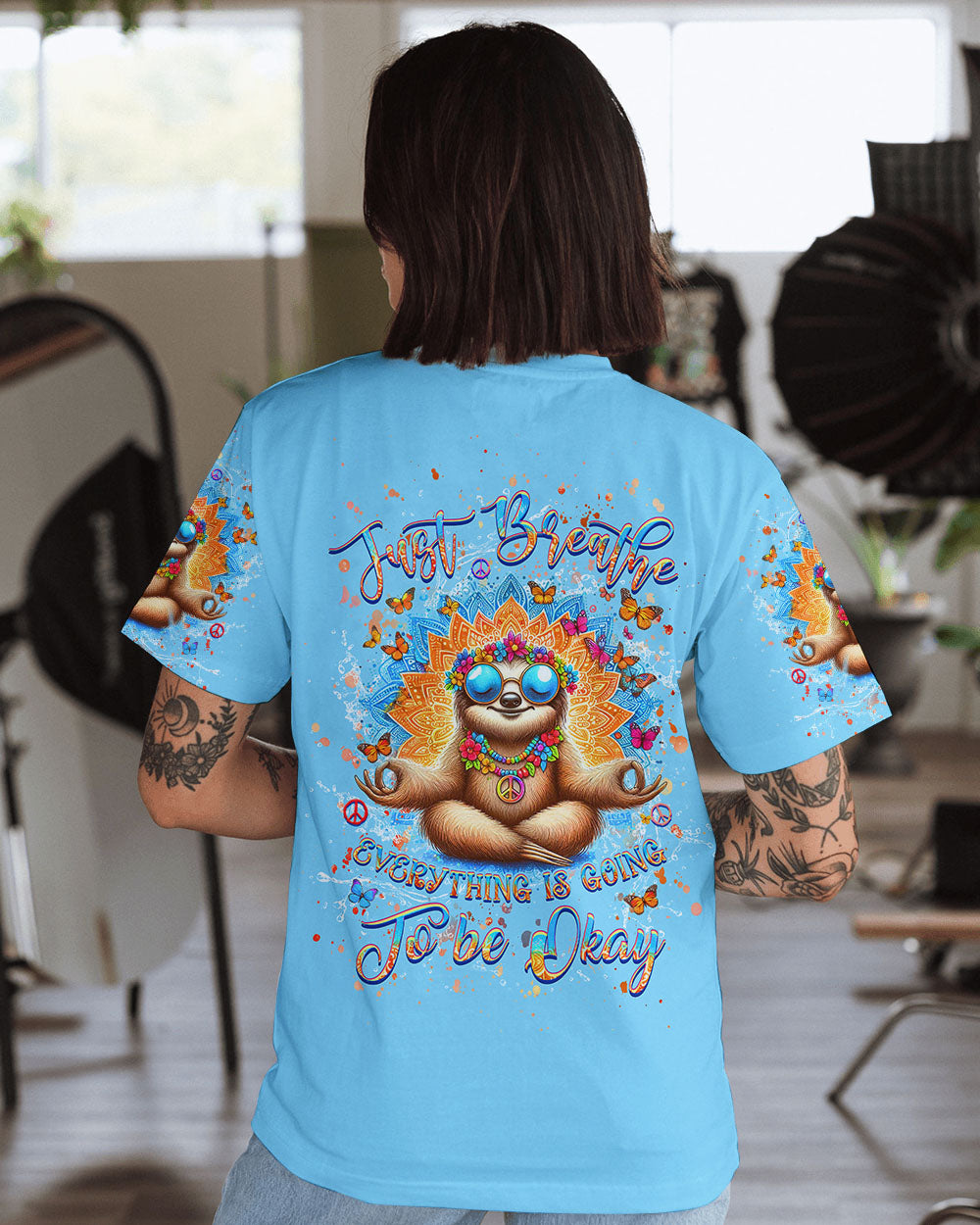 JUST BREATHE SLOTH ALL OVER PRINT - YHHG0108243