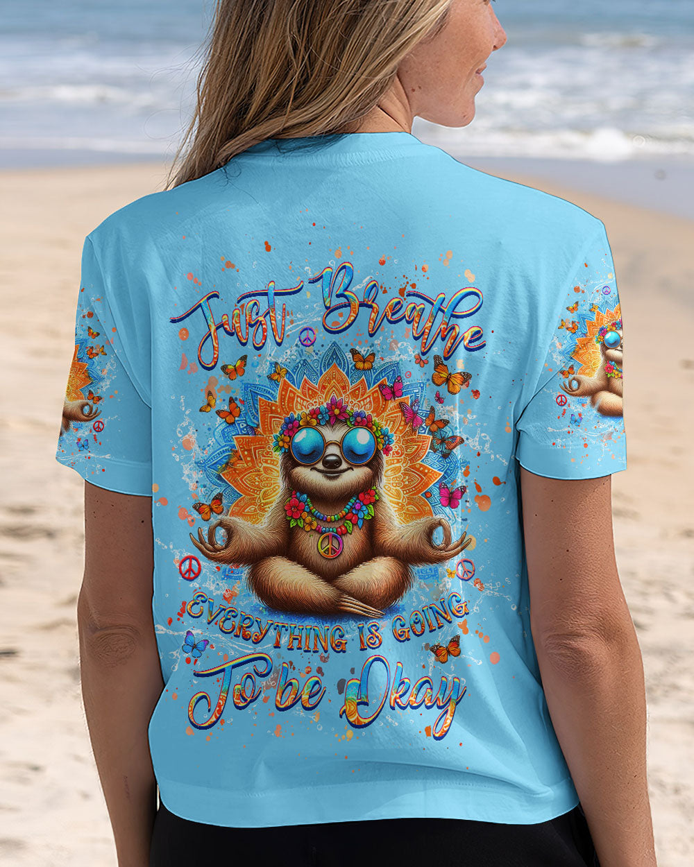 JUST BREATHE SLOTH ALL OVER PRINT - YHHG0108243