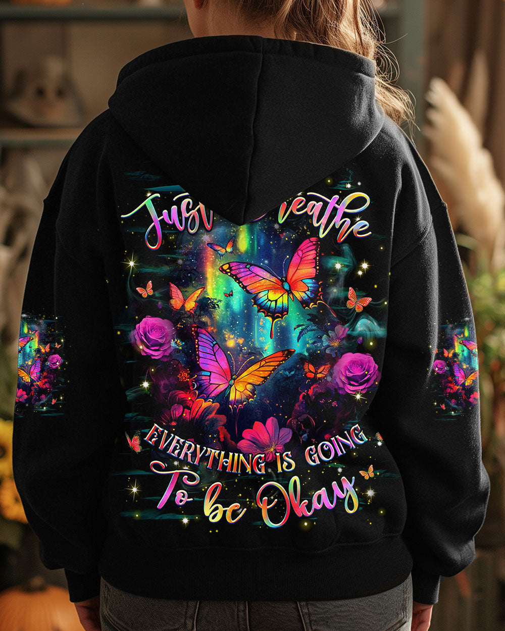 JUST BREATHE BUTTERFLY ALL OVER PRINT - YHHG0204253