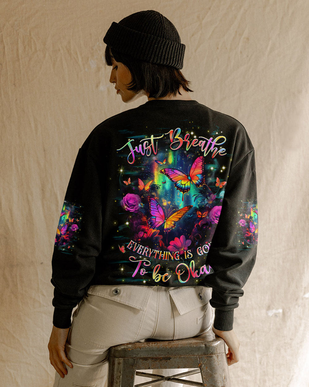 JUST BREATHE BUTTERFLY ALL OVER PRINT - YHHG0204253