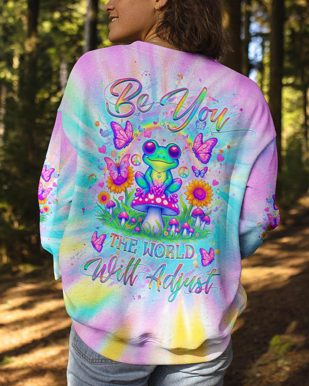 BE YOU THE WORLD WILL ADJUST FROG ALL OVER PRINT - YHHG0205241