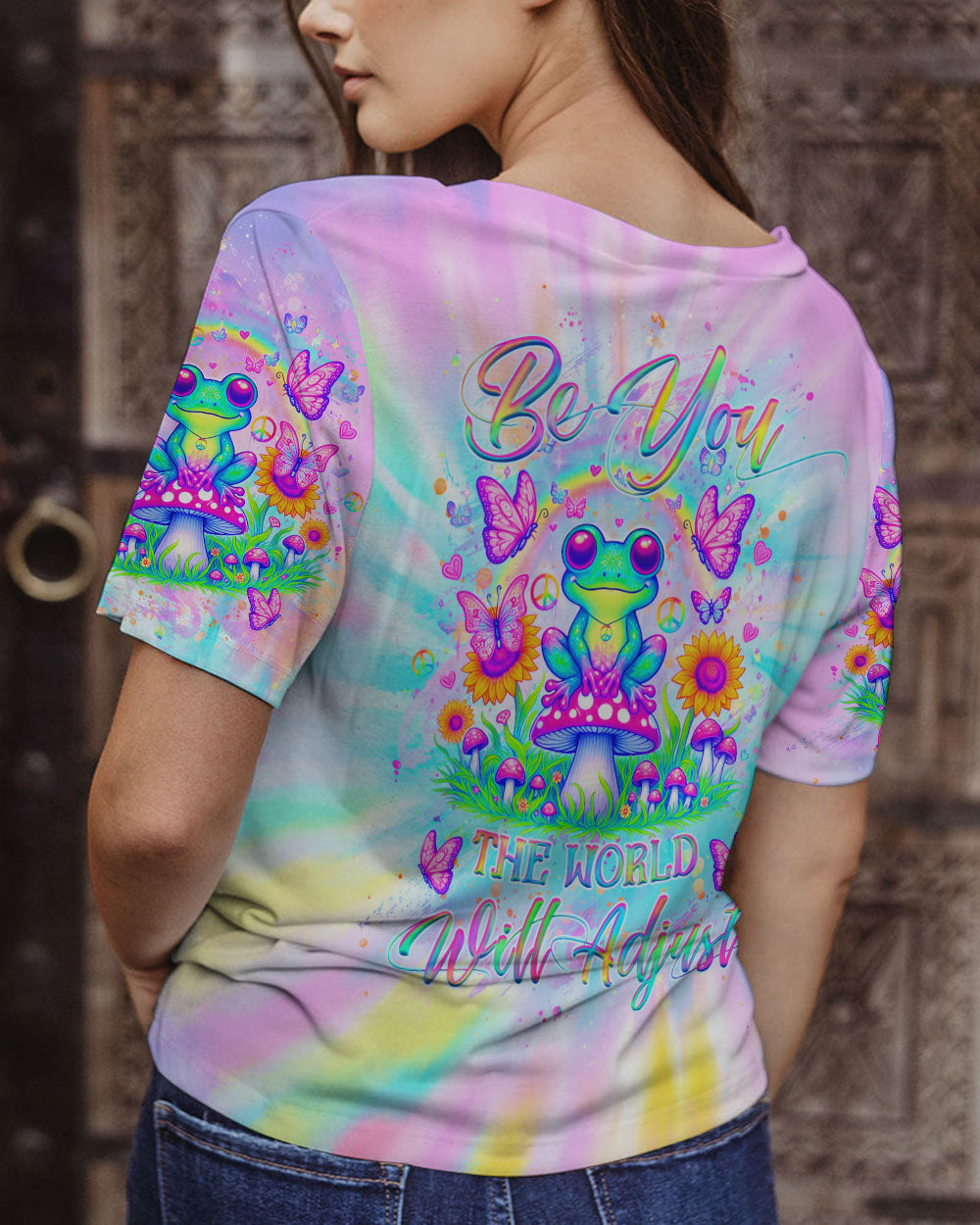 BE YOU THE WORLD WILL ADJUST FROG ALL OVER PRINT - YHHG0205241