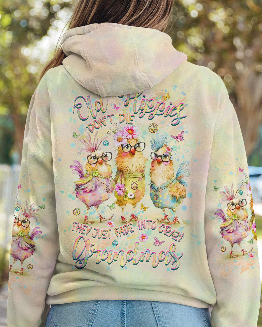 OLD HIPPIES DON'T DIE HIPPIE GRANDMAS ALL OVER PRINT - YHHG0207242