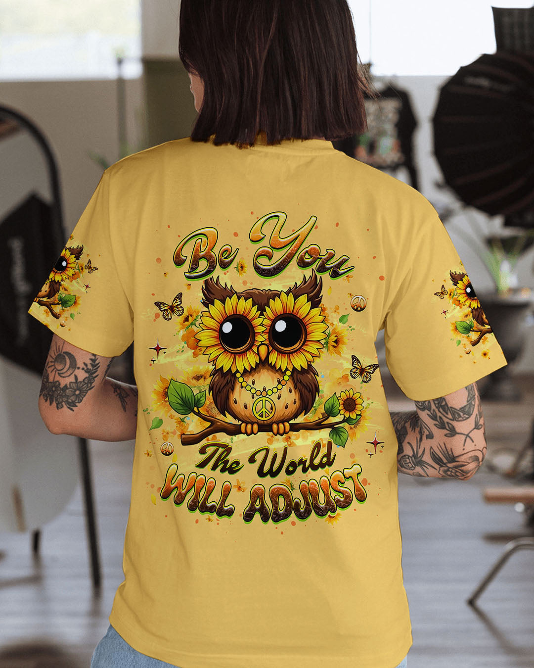 BE YOU THE WORLD WILL ADJUST OWL ALL OVER PRINT - YHHG0212251