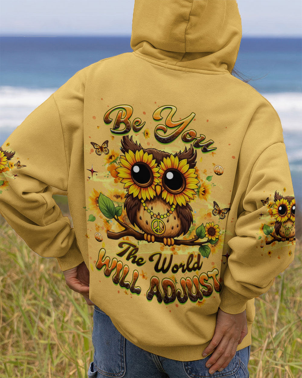 BE YOU THE WORLD WILL ADJUST OWL ALL OVER PRINT - YHHG0212251