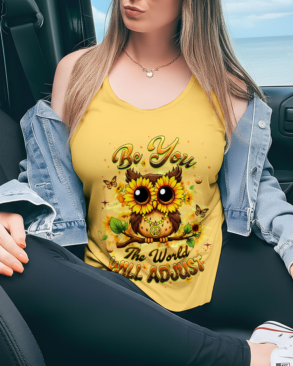BE YOU THE WORLD WILL ADJUST OWL ALL OVER PRINT - YHHG0212251