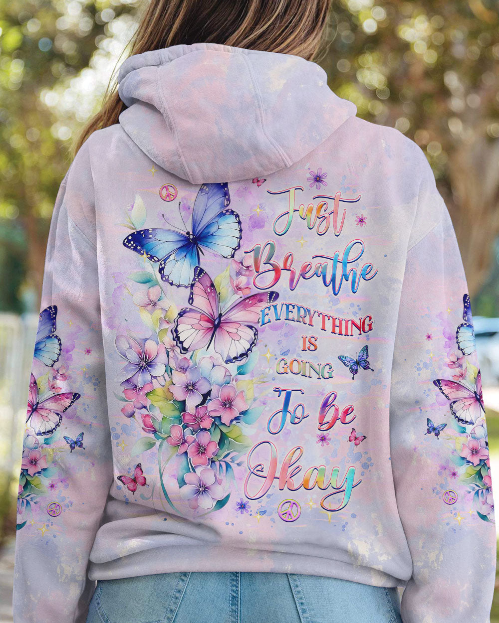 JUST BREATHE BUTTERFLY ALL OVER PRINT - YHHG0301252