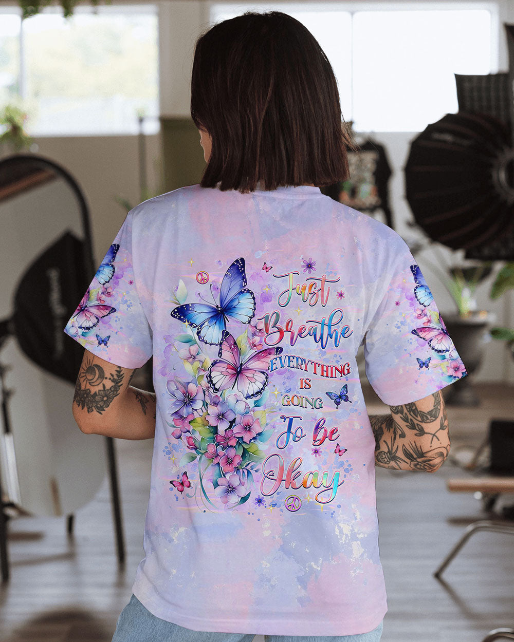 JUST BREATHE BUTTERFLY ALL OVER PRINT - YHHG0301252