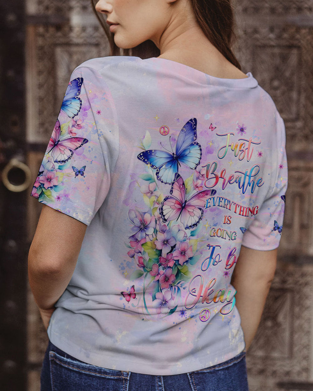 JUST BREATHE BUTTERFLY ALL OVER PRINT - YHHG0301252