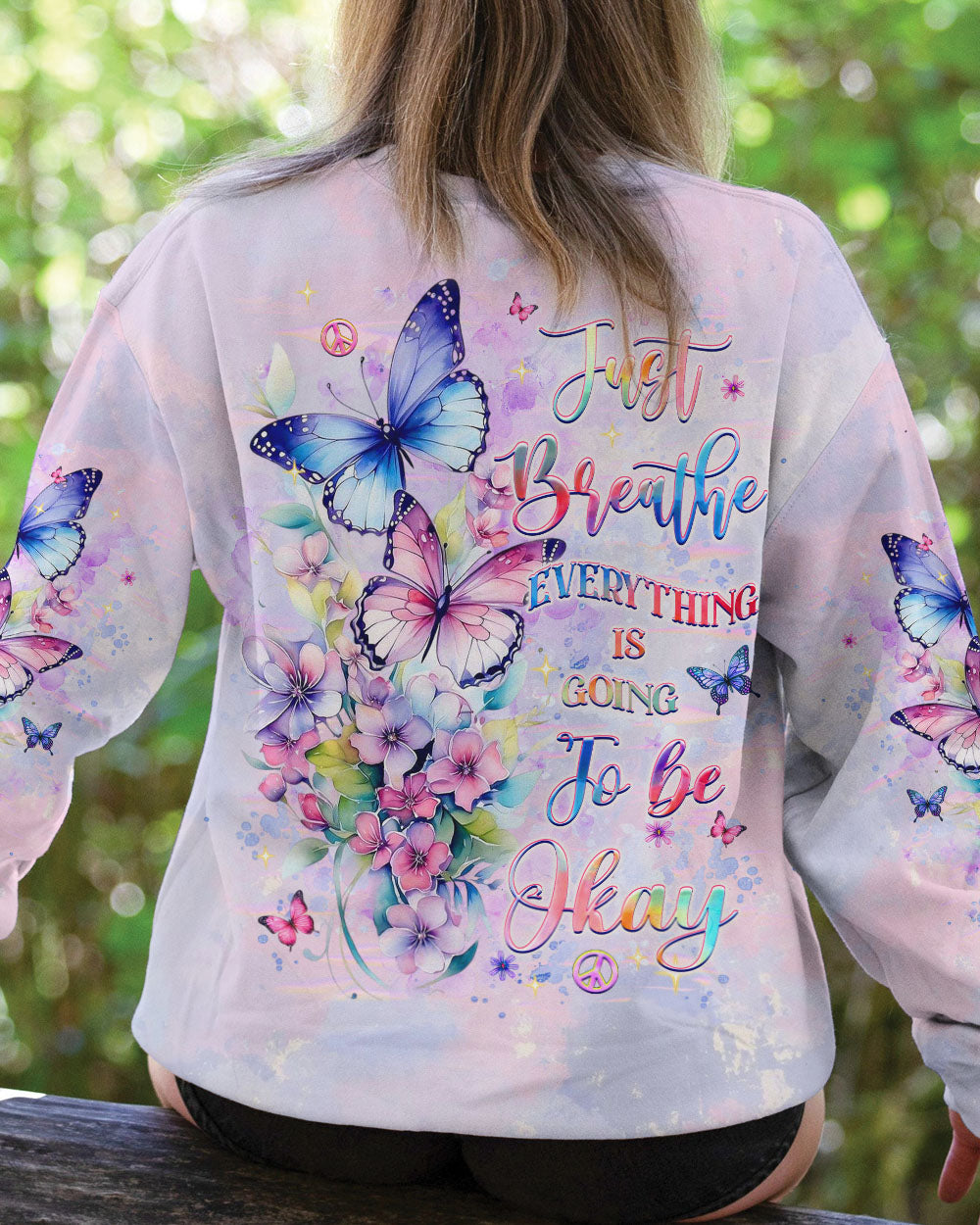 JUST BREATHE BUTTERFLY ALL OVER PRINT - YHHG0301252