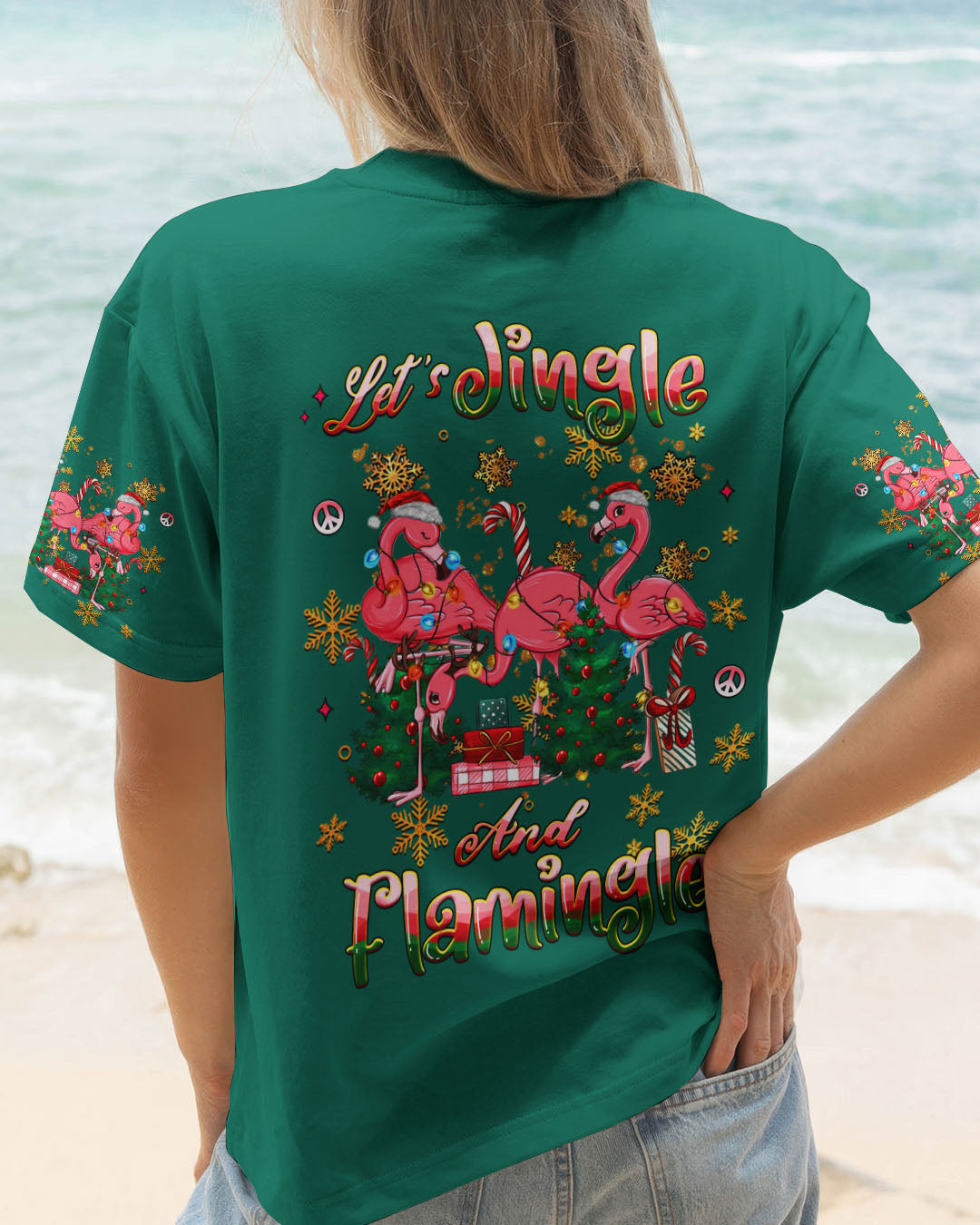 LET'S JINGLE AND FLAMINGLE CHRISTMAS ALL OVER PRINT - YHHG0311252