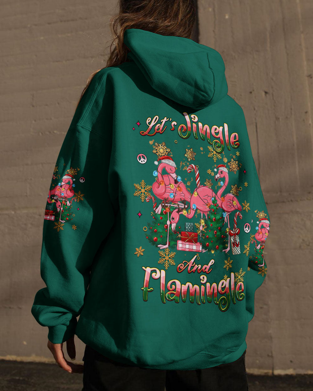 LET'S JINGLE AND FLAMINGLE CHRISTMAS ALL OVER PRINT - YHHG0311252