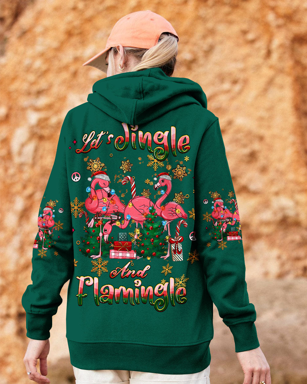 LET'S JINGLE AND FLAMINGLE CHRISTMAS ALL OVER PRINT - YHHG0311252