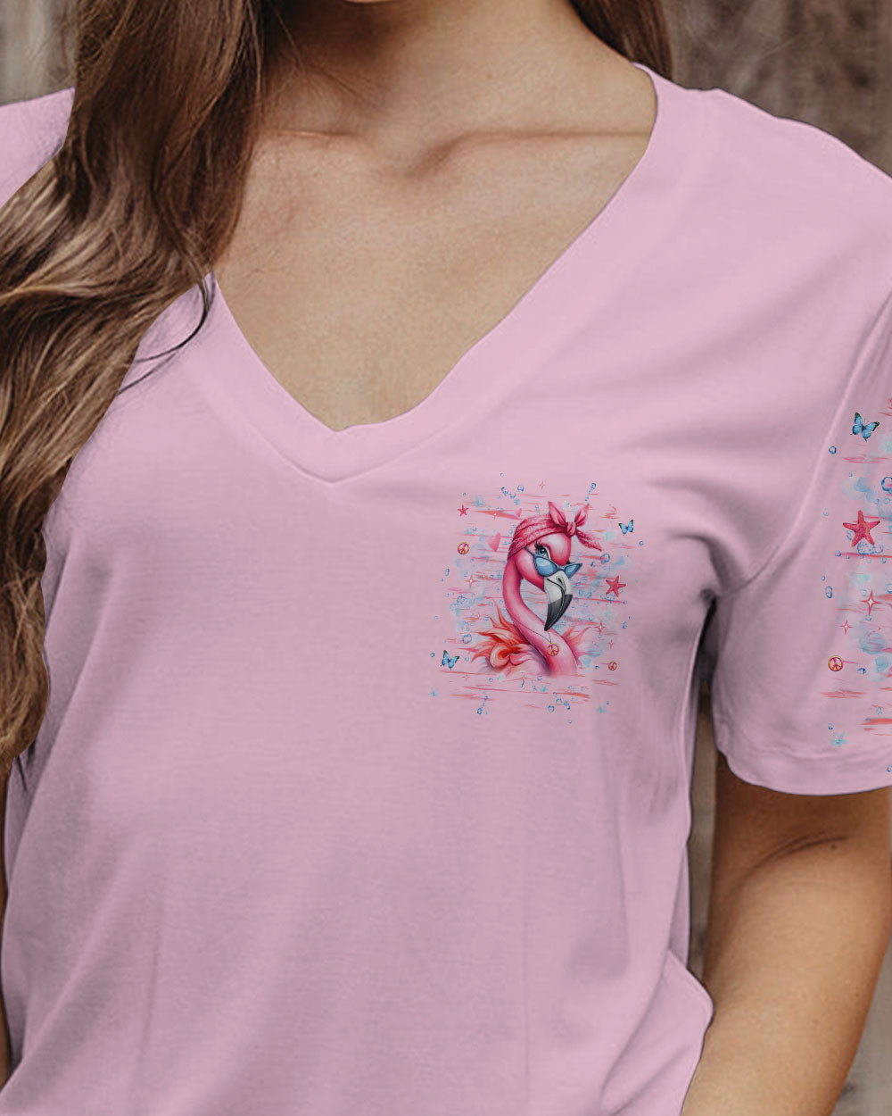 BE YOU THE WORLD WILL ADJUST FLAMINGO ALL OVER PRINT - YHHG0402253