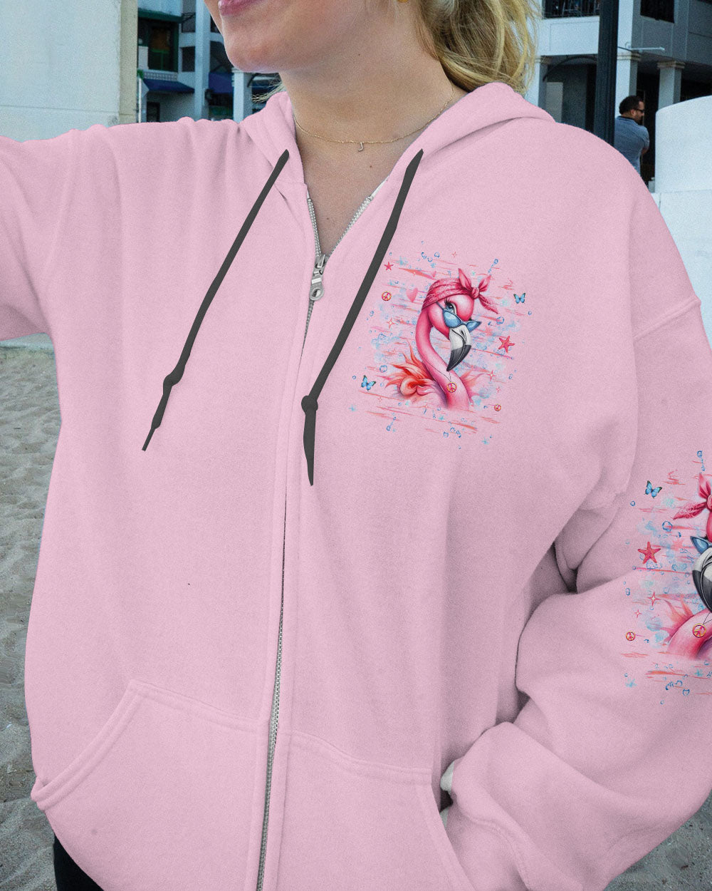 BE YOU THE WORLD WILL ADJUST FLAMINGO ALL OVER PRINT - YHHG0402253