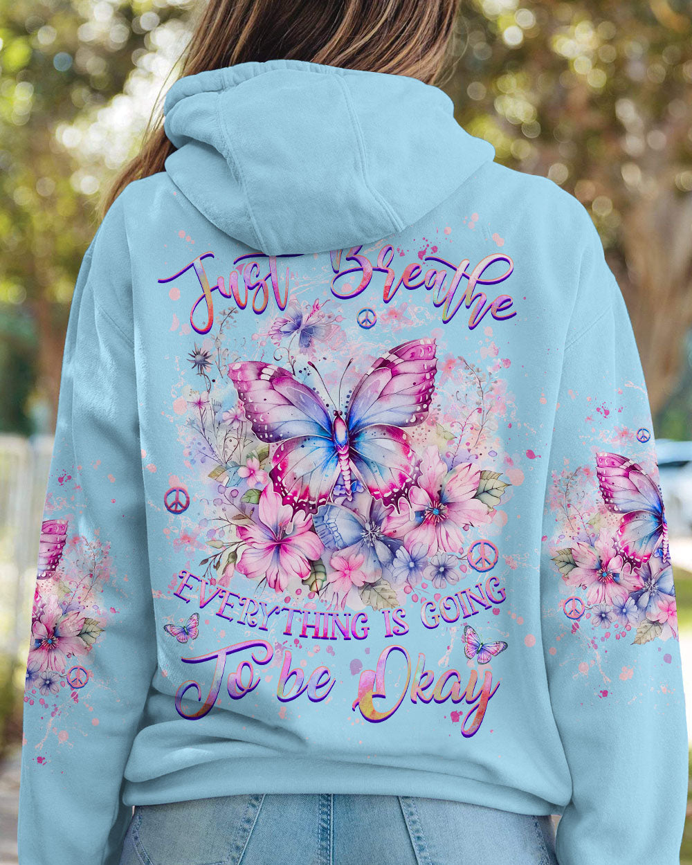 JUST BREATHE BUTTERFLY ALL OVER PRINT - YHHG0407243