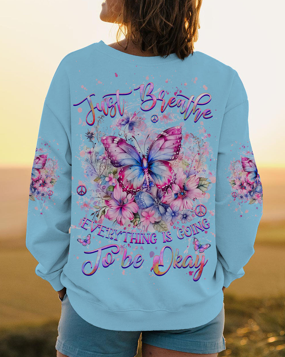 JUST BREATHE BUTTERFLY ALL OVER PRINT - YHHG0407243