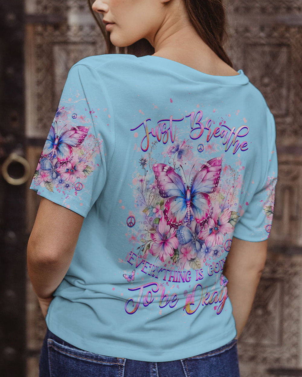 JUST BREATHE BUTTERFLY ALL OVER PRINT - YHHG0407243