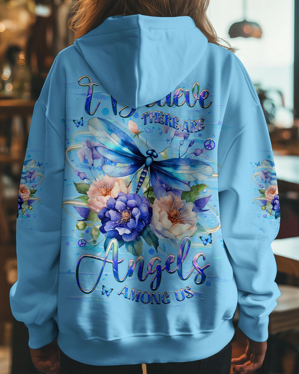 I BELIEVE THERE ARE ANGELS AMONG US DRAGONFLY ALL OVER PRINT - YHHG0502254