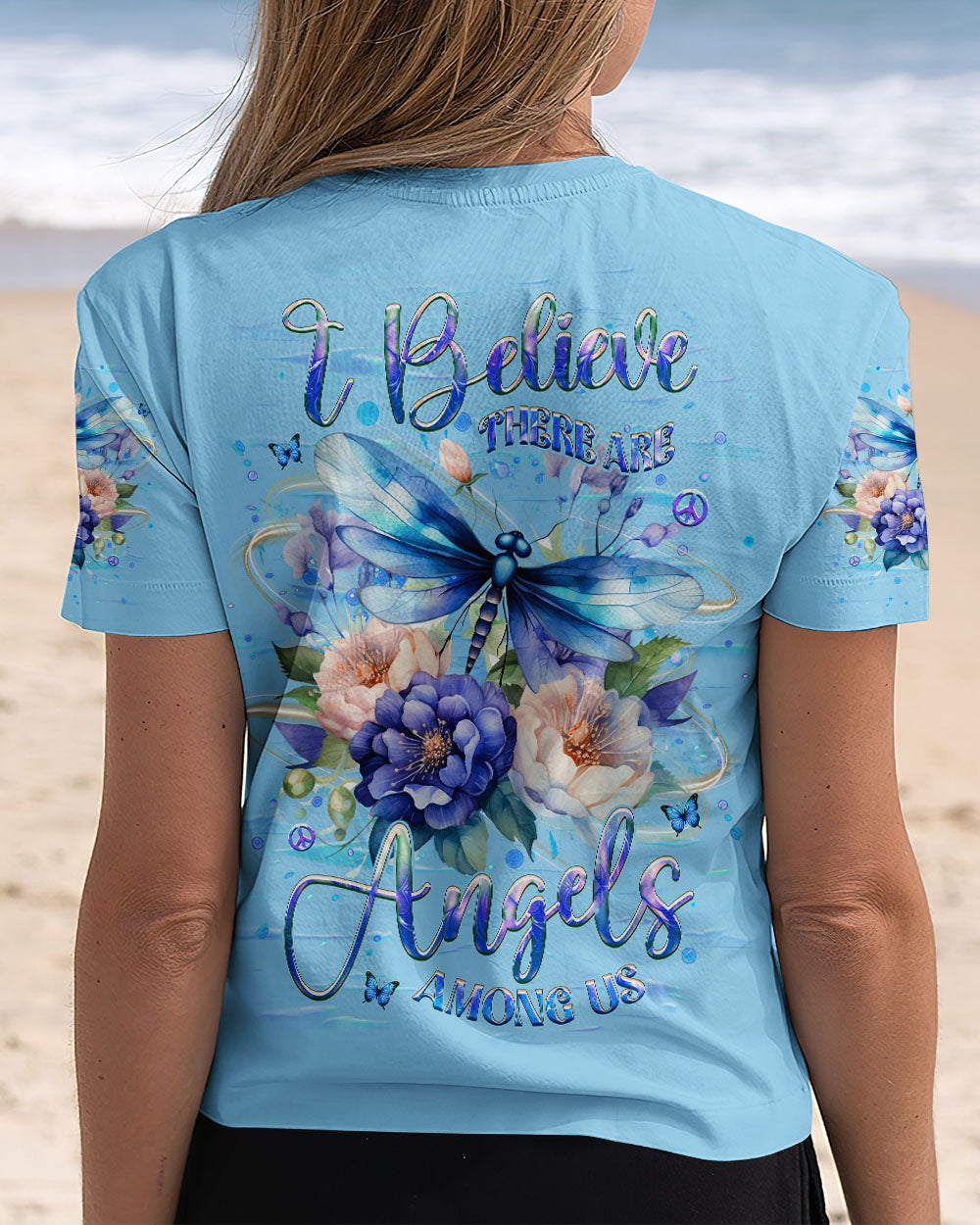 I BELIEVE THERE ARE ANGELS AMONG US DRAGONFLY ALL OVER PRINT - YHHG0502254