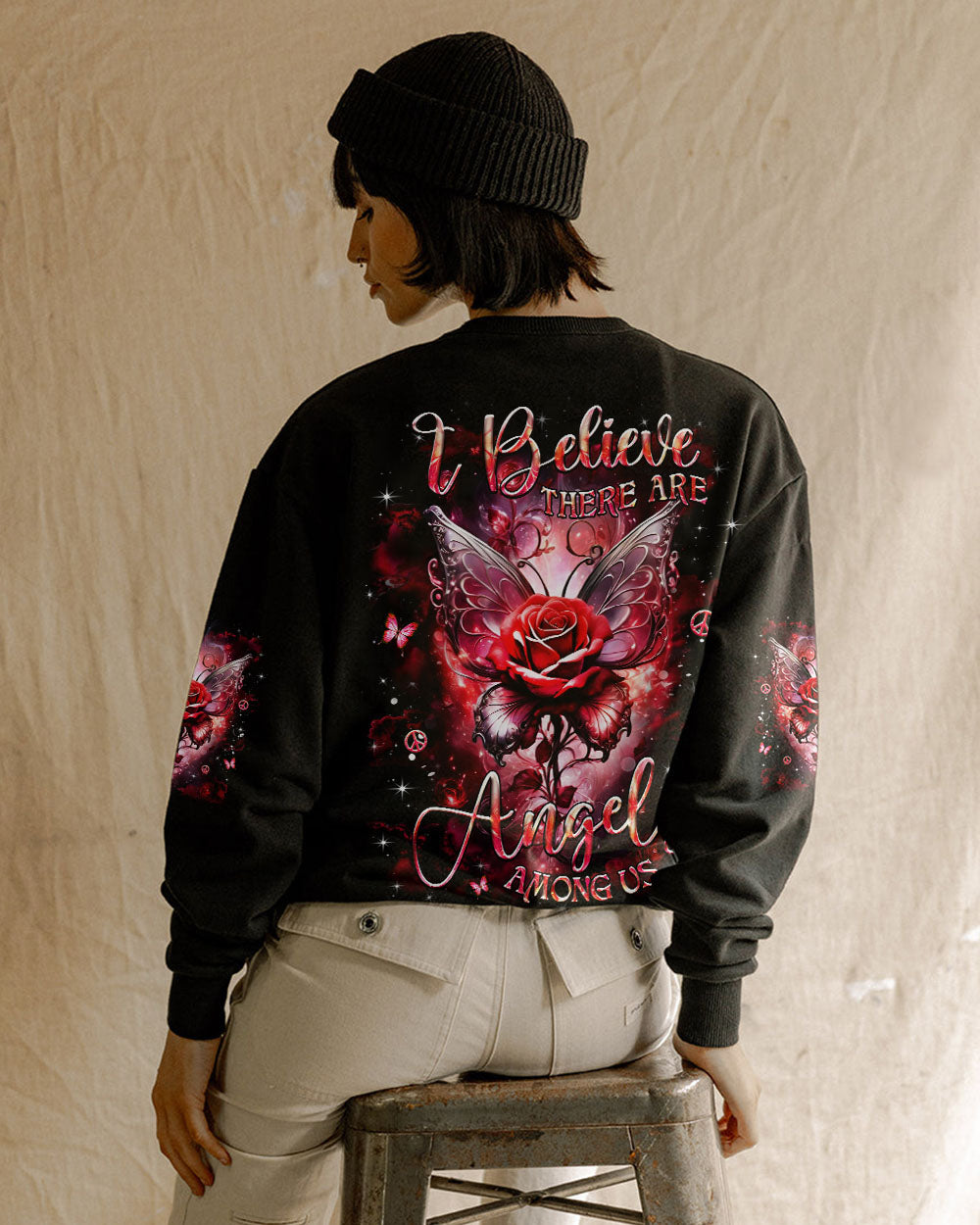 I BELIEVE THERE ARE ANGELS AMONG US ROSE WINGS ALL OVER PRINT - YHHG0702251