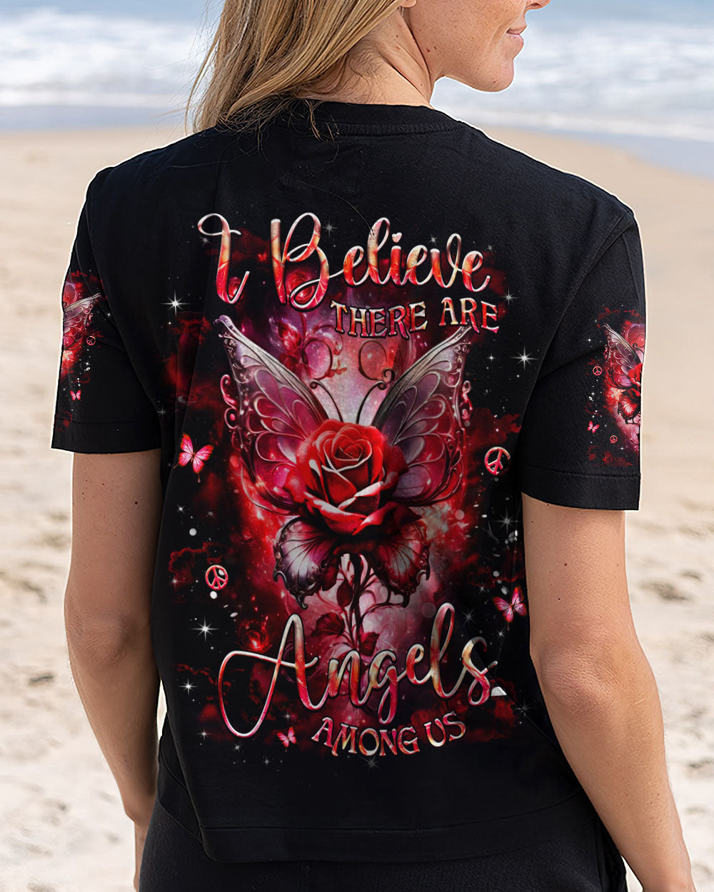 I BELIEVE THERE ARE ANGELS AMONG US ROSE WINGS ALL OVER PRINT - YHHG0702251