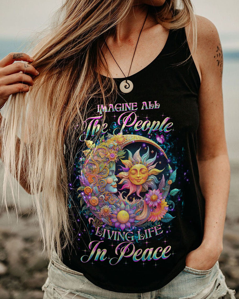 IMAGINE ALL THE PEOPLE LIVING LIFE IN PEACE ALL OVER PRINT - YHHG0706231