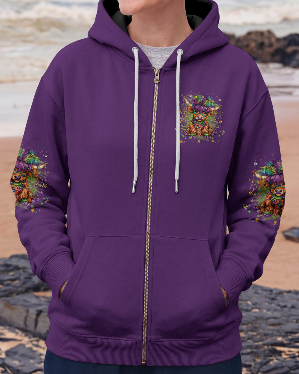 I HAVE AN ATTITUDE MARDI GRASS COW ALL OVER PRINT - YHHG0801262