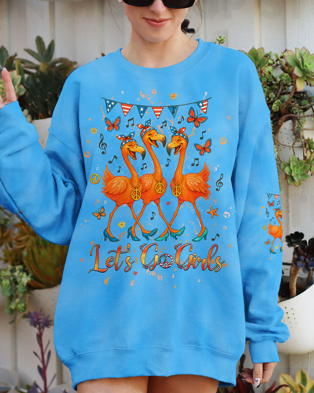 LET'S GO GIRLS FLAMINGO ALL OVER PRINT - YHHG0805251