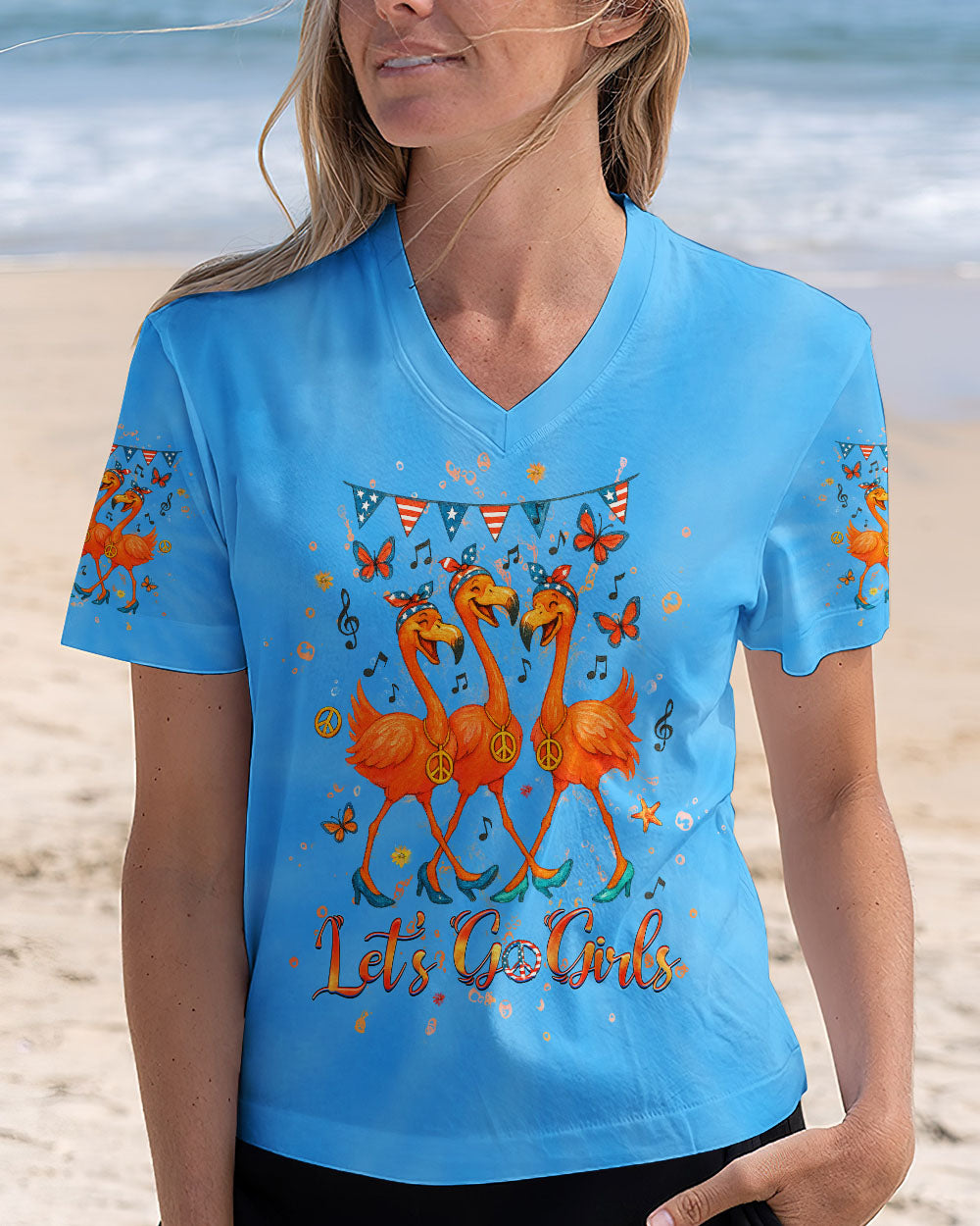 LET'S GO GIRLS FLAMINGO ALL OVER PRINT - YHHG0805251