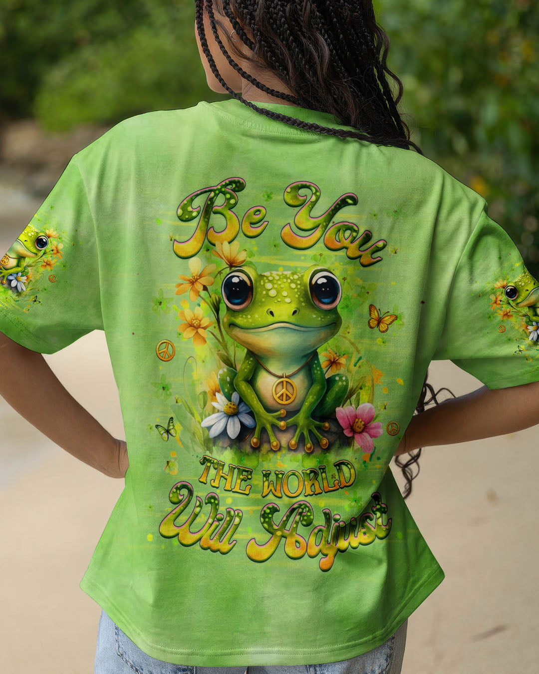 BE YOU THE WORLD WILL ADJUST FROG ALL OVER PRINT - YHHG0810251