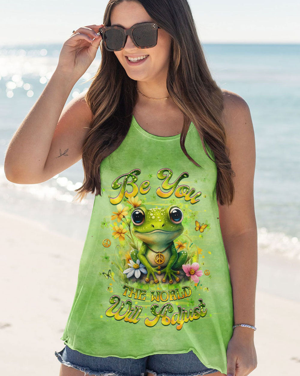BE YOU THE WORLD WILL ADJUST FROG ALL OVER PRINT - YHHG0810251