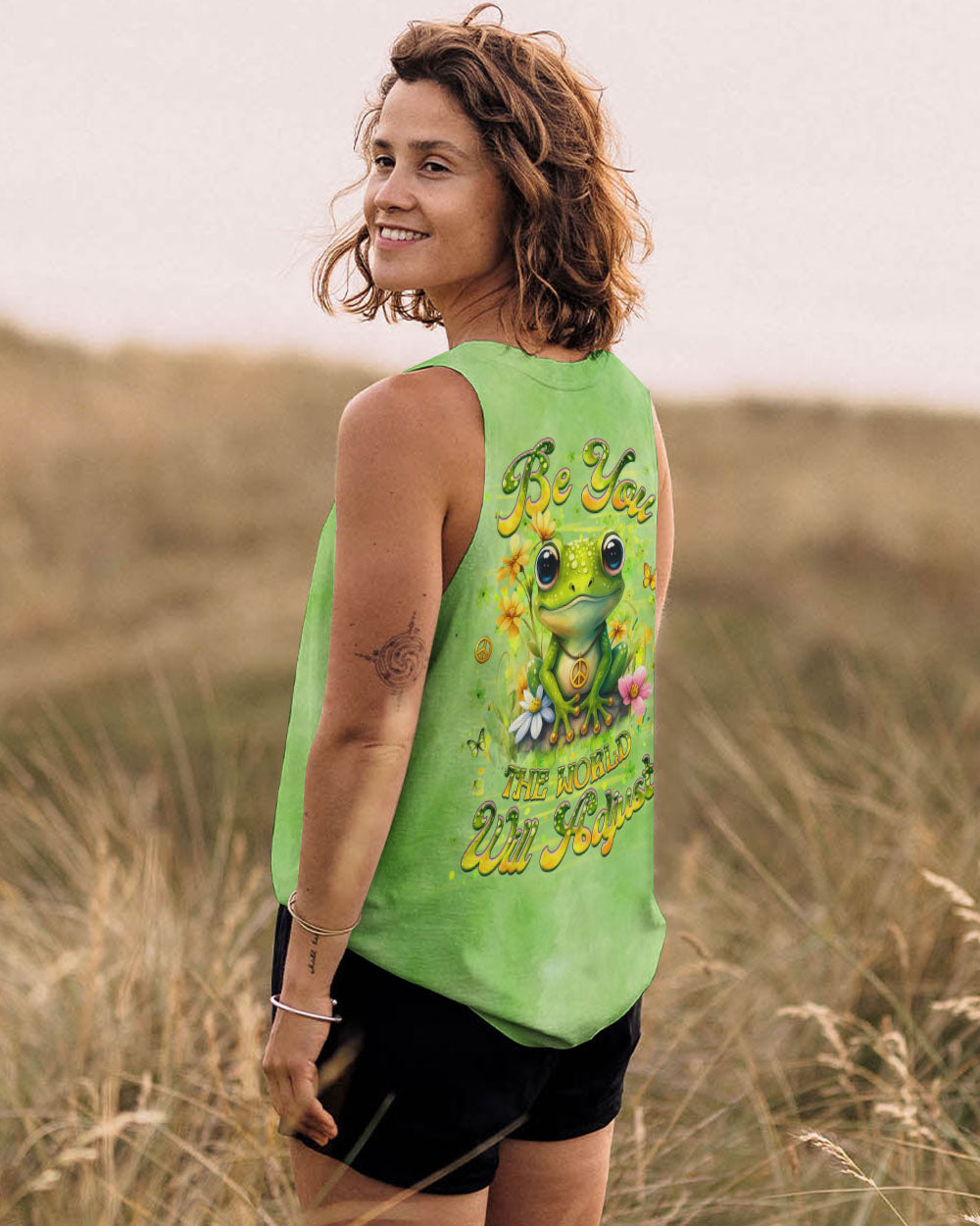 BE YOU THE WORLD WILL ADJUST FROG ALL OVER PRINT - YHHG0810251