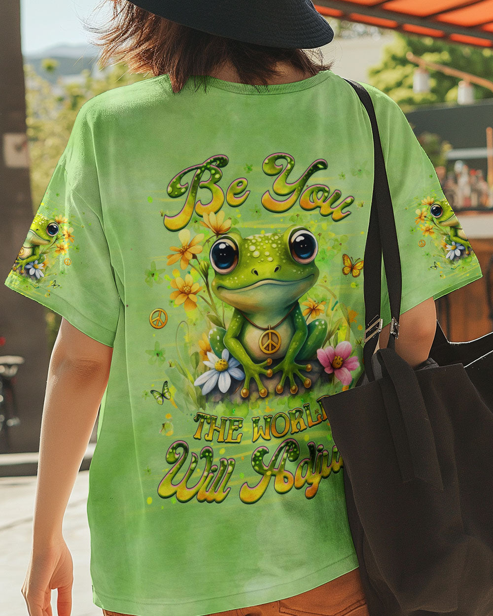 BE YOU THE WORLD WILL ADJUST FROG ALL OVER PRINT - YHHG0810251