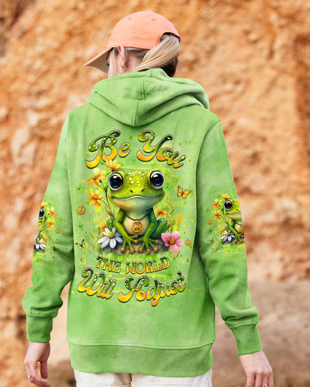 BE YOU THE WORLD WILL ADJUST FROG ALL OVER PRINT - YHHG0810251