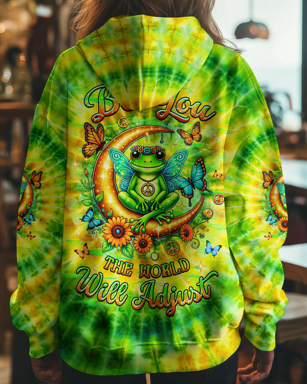BE YOU THE WORLD WILL ADJUST FROG TIE DYE ALL OVER PRINT - YHHG0901252