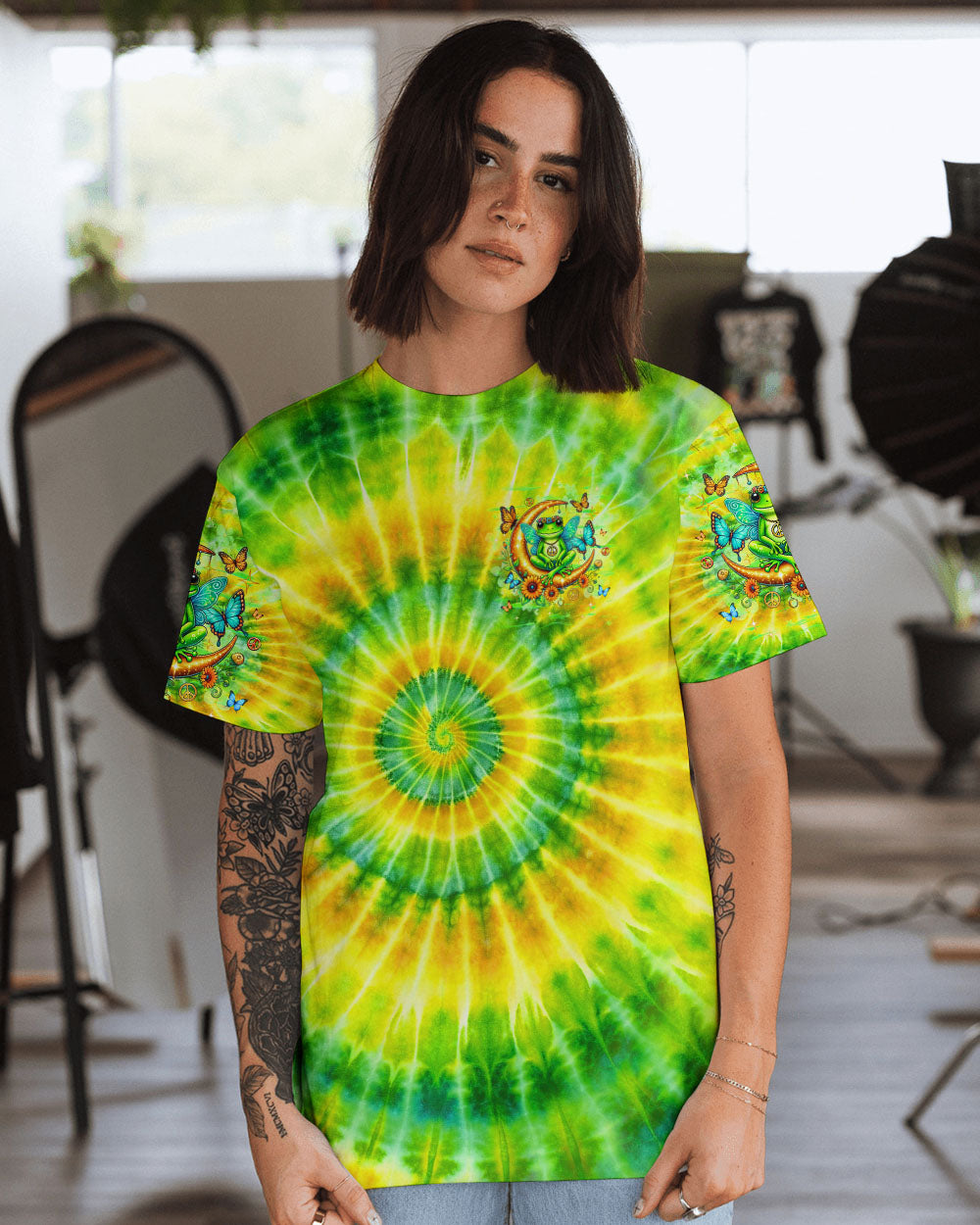 BE YOU THE WORLD WILL ADJUST FROG TIE DYE ALL OVER PRINT - YHHG0901252
