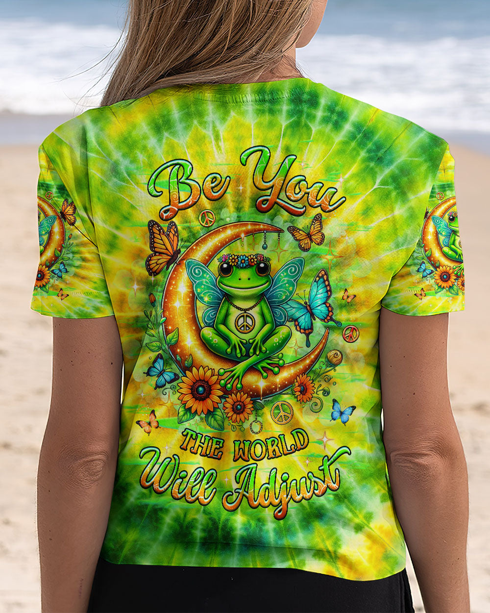 BE YOU THE WORLD WILL ADJUST FROG TIE DYE ALL OVER PRINT - YHHG0901252