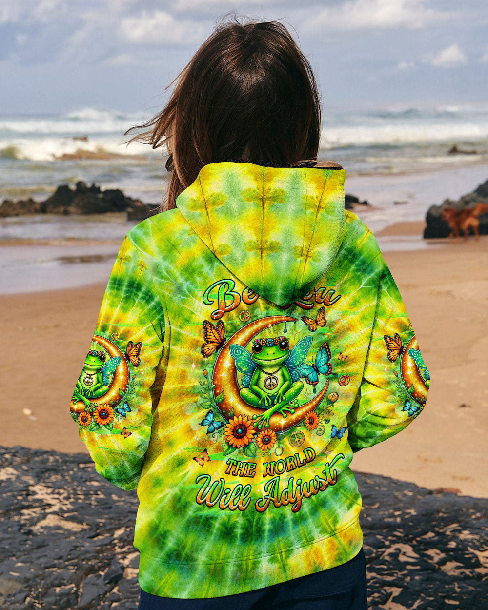 BE YOU THE WORLD WILL ADJUST FROG TIE DYE ALL OVER PRINT - YHHG0901252