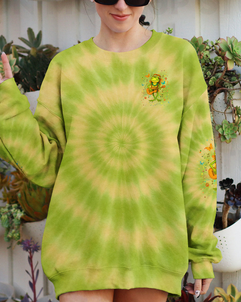 PEACE LOVE ROCK'N ROLL FROG ALL OVER PRINT - YHHG0905254