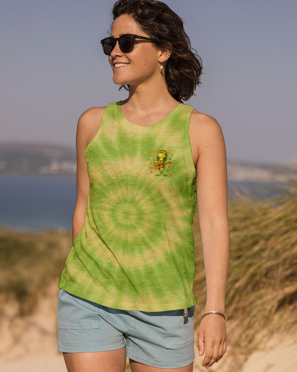 PEACE LOVE ROCK'N ROLL FROG ALL OVER PRINT - YHHG0905254