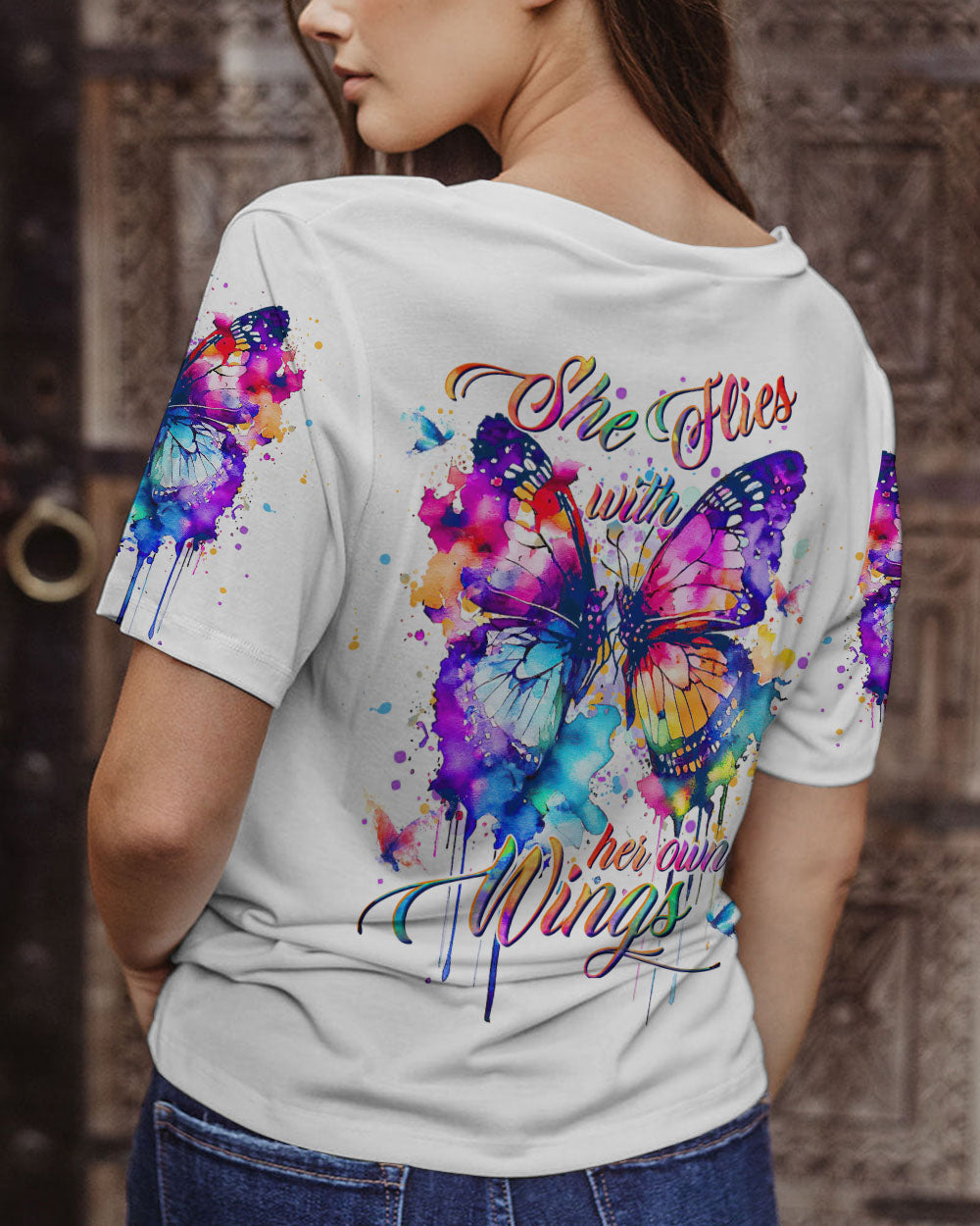 SHE FLIES WITH HER WINGS ALL OVER PRINT - YHHG0906232