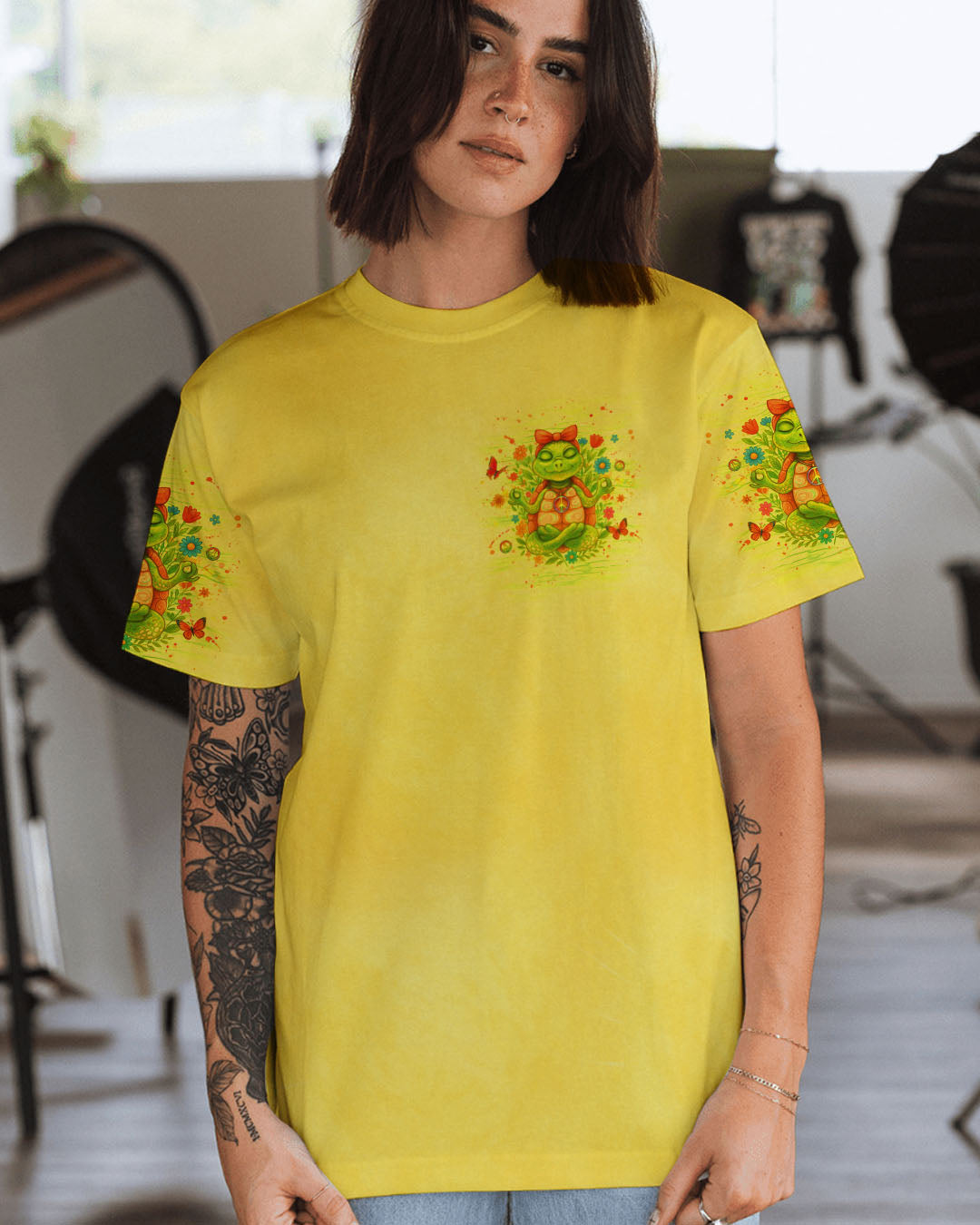 JUST BREATHE TURTLE ALL OVER PRINT - YHHG1007254