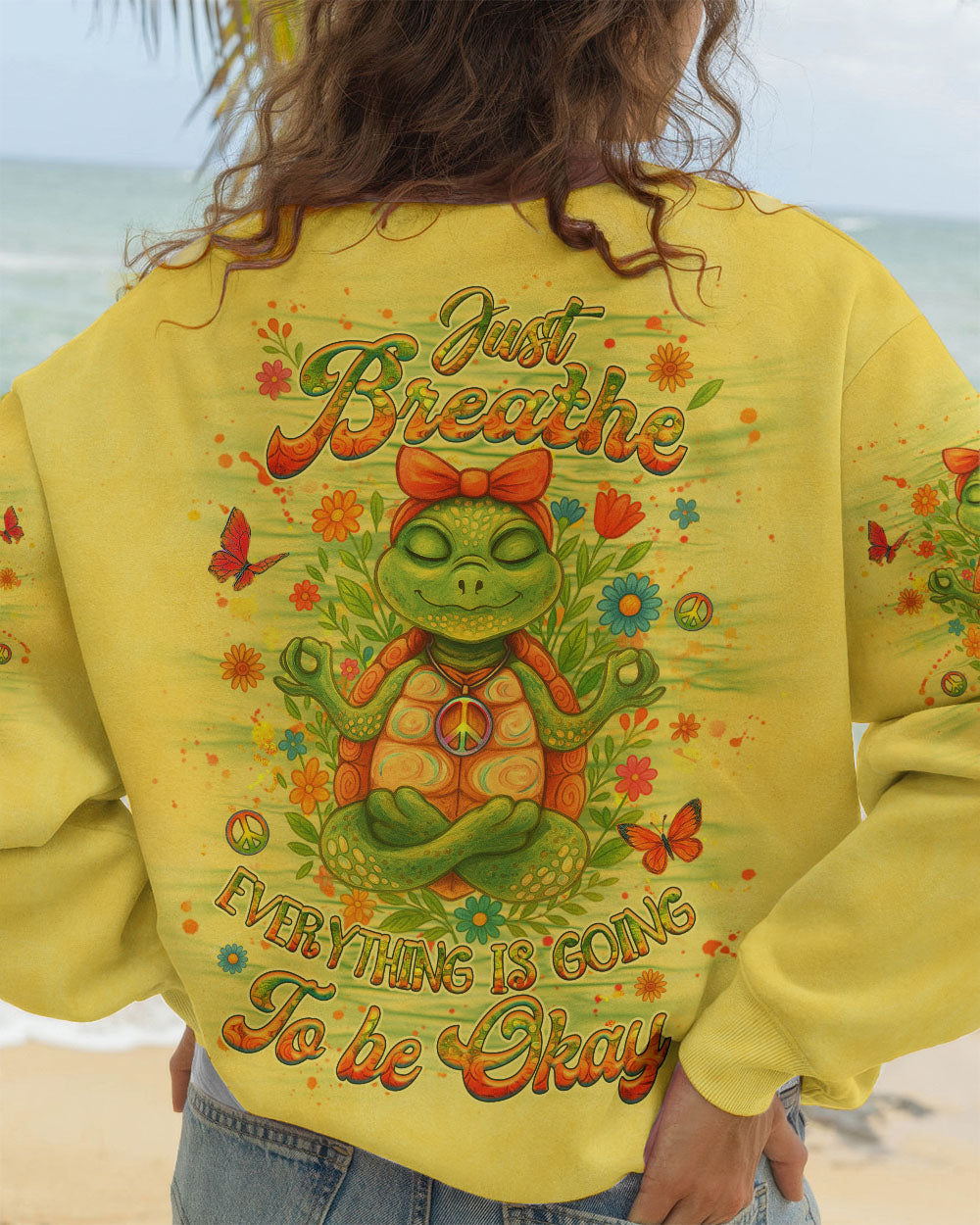 JUST BREATHE TURTLE ALL OVER PRINT - YHHG1007254