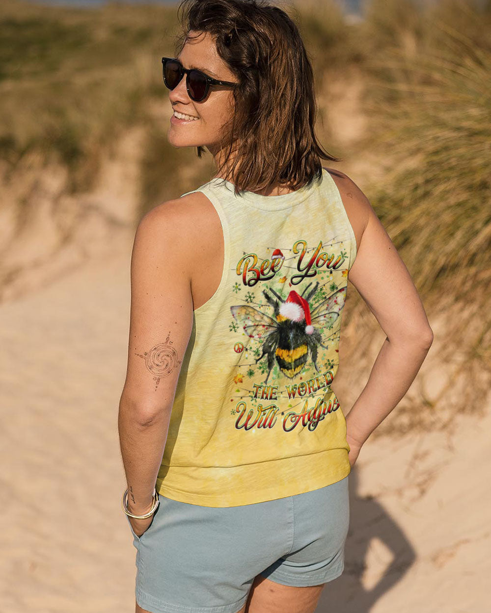 BEE YOU THE WORLD WILL ADJUST CHRISTMAS ALL OVER PRINT - YHHG1010243