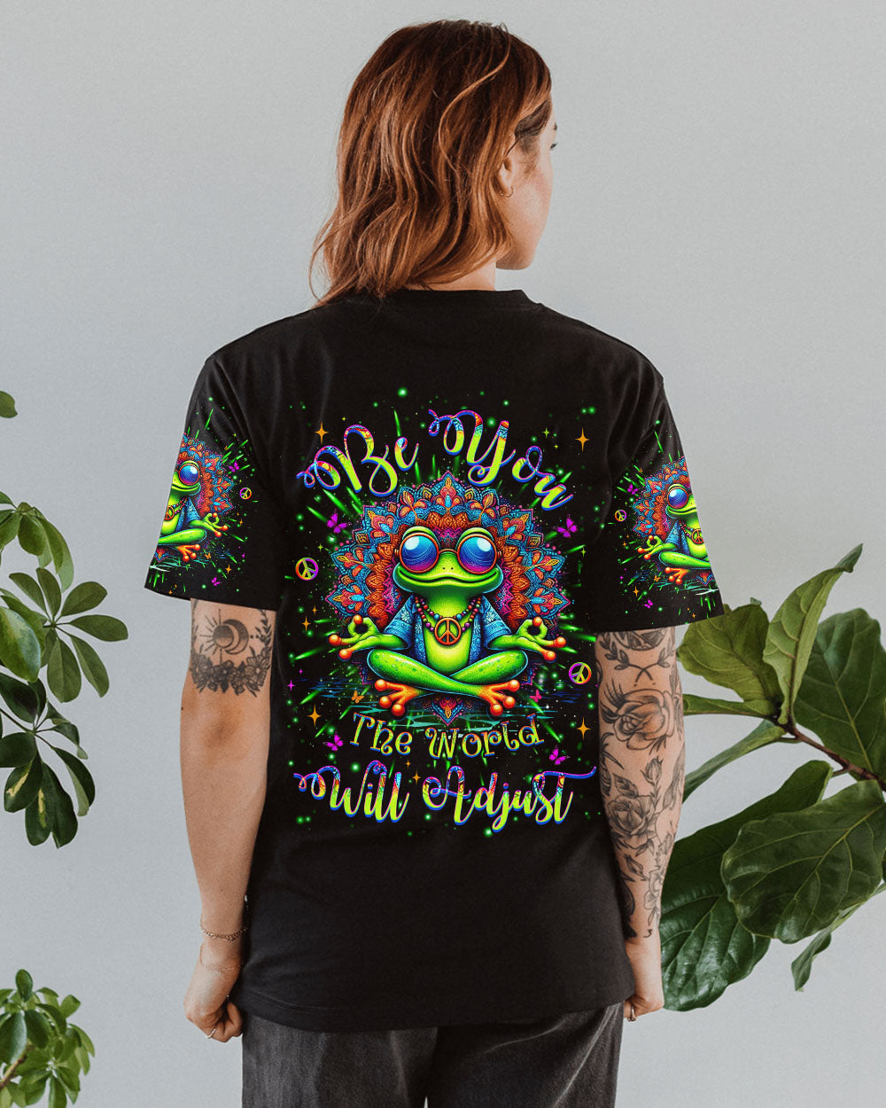 BE YOU THE WORLD WILL ADJUST FROG ALL OVER PRINT - YHHG1107243